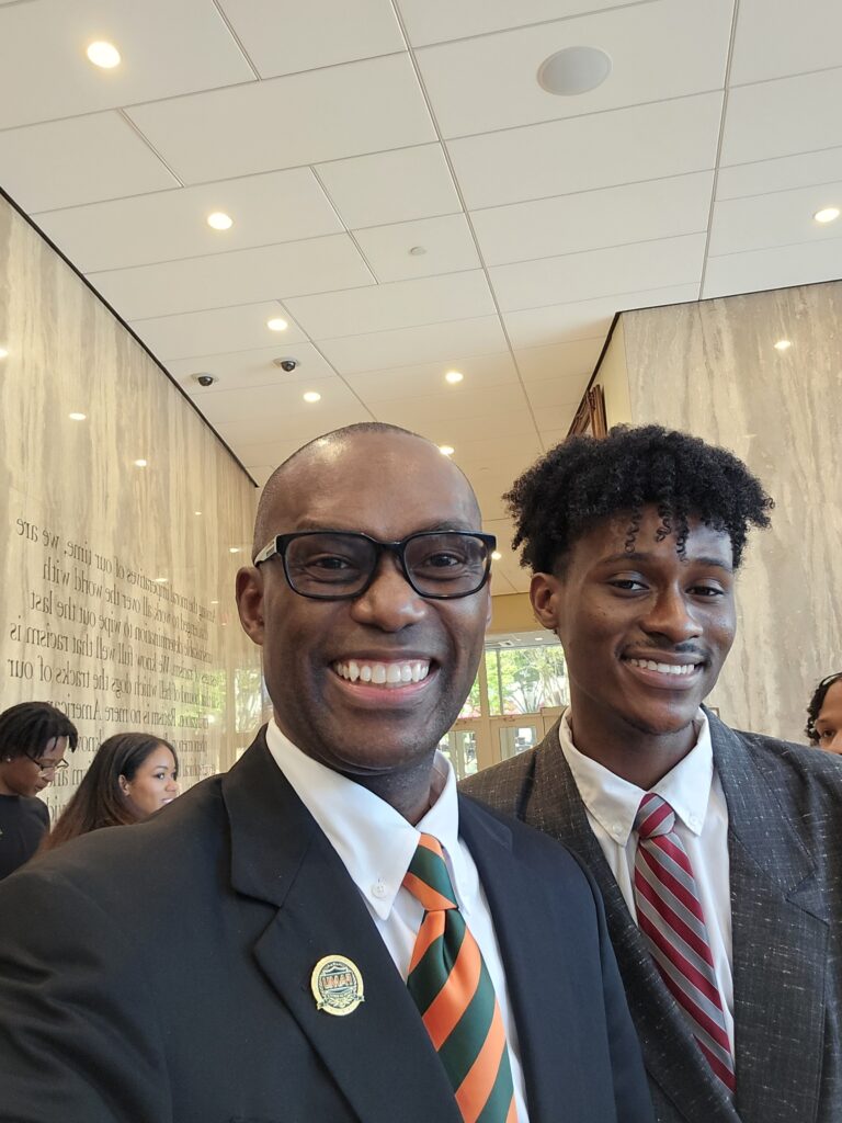 Harper Jackson with Dr. Daaim Shabazz at HBCU Chess Classic at Morehouse's King Chapel.
Photo by Daaim Shabazz/The Chess Drum