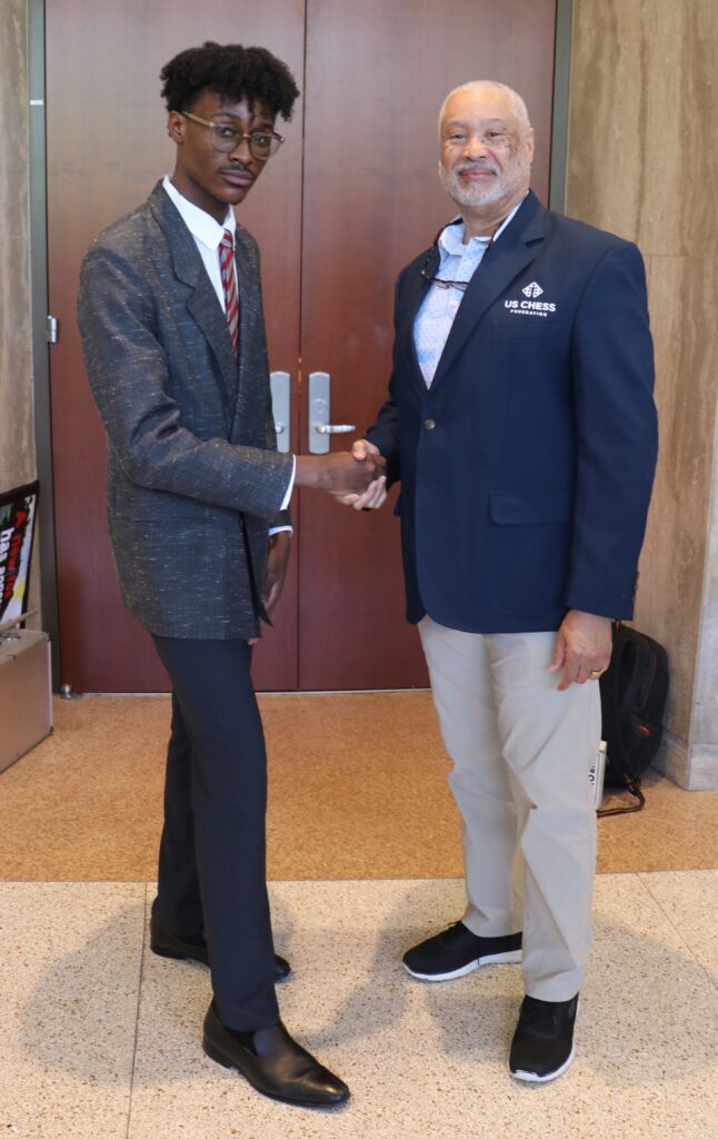 
Jackson with Kevin Pryor, President of U.S. Chess at HBCU Chess Classic
Photo by Daaim Shabazz/The Chess Drum