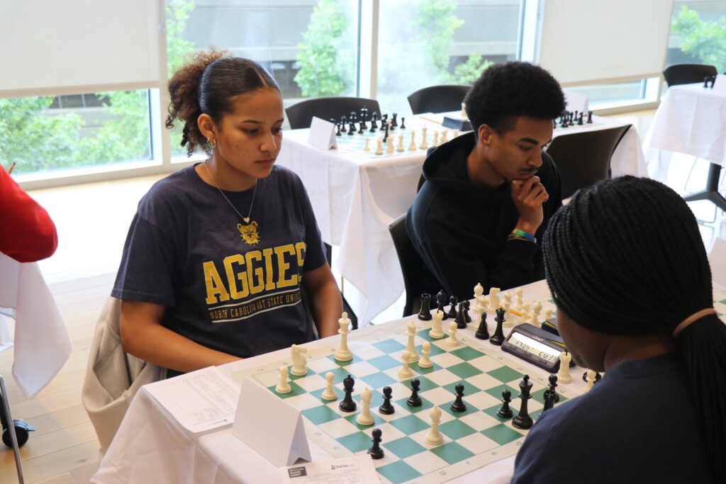 Anndrea Ojijo playing at the 2024 HBCU Chess Classic at Georgia Tech