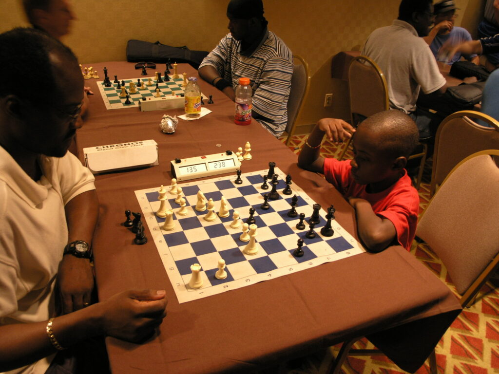 
Guy Colas testing 7-year-old Josh in a Sicilian Najdorf.