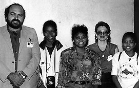 The Seychelles women's team; 1996 Chess Olympiad, Armenia. Copyright  1996, Jerome Bibuld.