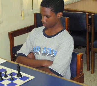 Onaje Lamont torched the field in the Jamaican Juniors toppling defending champion Brandon Wilson. Photo by Jamaica Ambassadors Chess Academy.