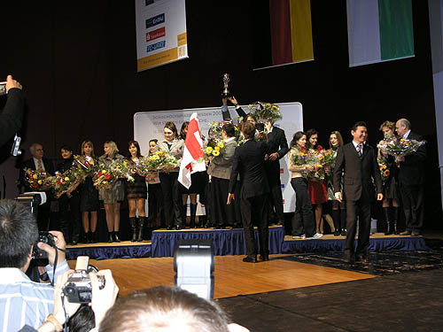 Team Medal Stand: Ukraine, Georgia, USA. Photo by Daaim Shabazz.