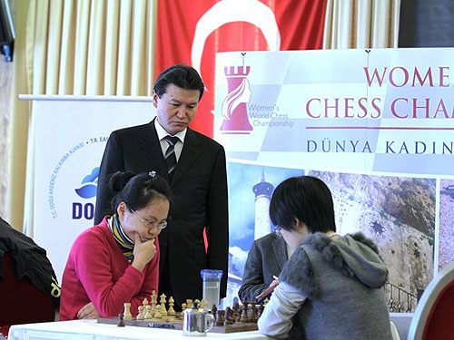 Ruan and Hou battle in tiebreaks with FIDE President Kirsan Ilyumzhinov on hand to crown the new champion.